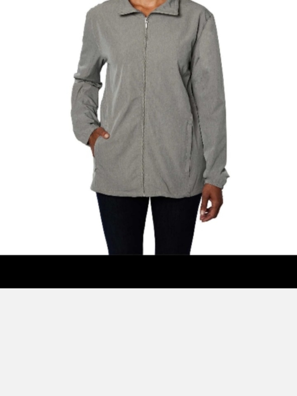 Hang Ten Women's Light Gray Zip-Front Utility Jacket